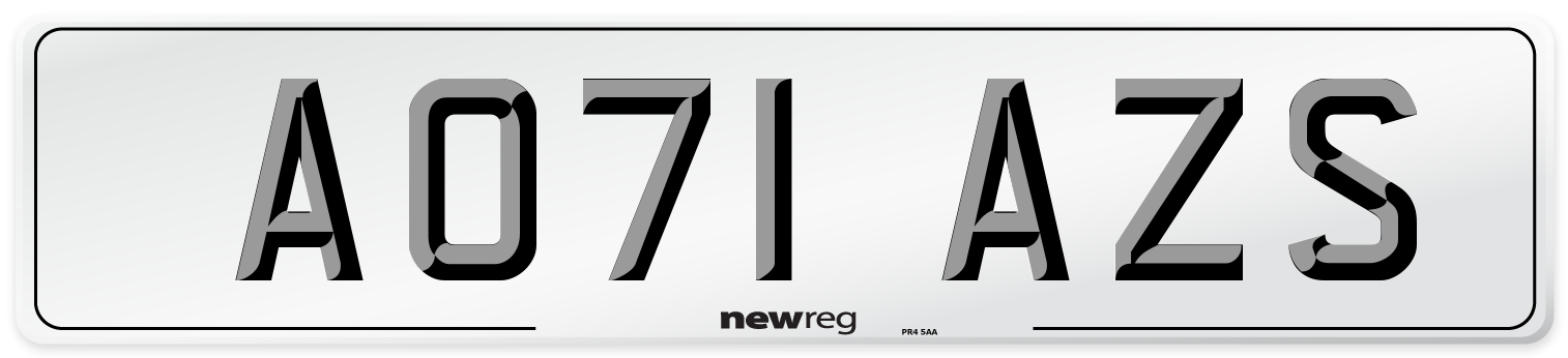 AO71 AZS Number Plate from New Reg